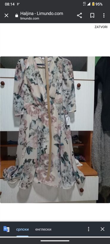 haljina lauren svila m: 2XL (EU 44), bоја - Šareno, Drugi stil, Drugi tip rukava
