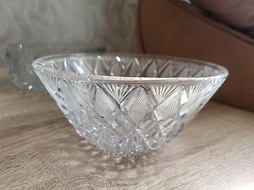 şəffaf vinil: Kəsimli şüşə qablar dəsti - Material: qalın, şəffaf kəsimli şüşə — 3