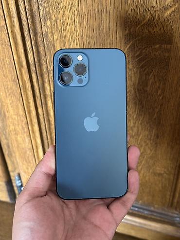 IPhone 12 Pro Max, Б/у, 128 ГБ, Pacific Blue, Чехол, 100 %