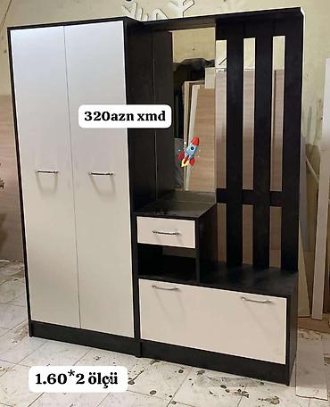 madeyra dolablar: Yeni, 2 qapılı, Güzgülü, Rəngli, Açılan, Düz dolab — 1
