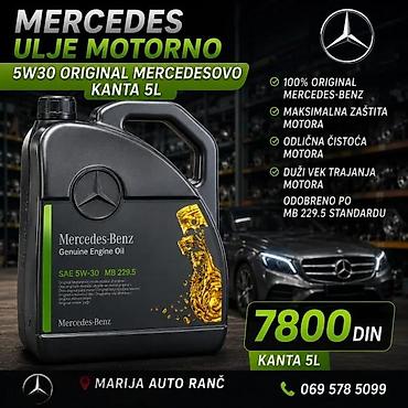 honda benzin: MERCEDES ULJE MOTORNO 5W30 ORGINAL MERCEDESOVO KANTA 5L | Motorno — 1
