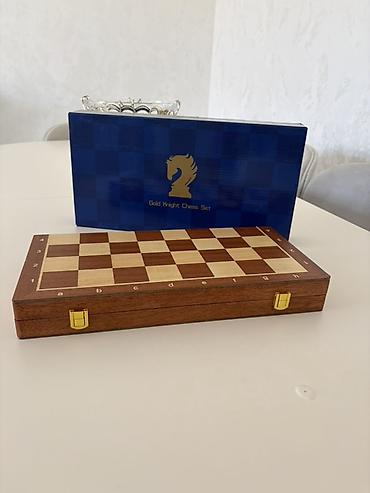 İdman oyunları: Taxta şahmat dəsti – Gold Knight Chess Set - Klassik dizaynlı — 1