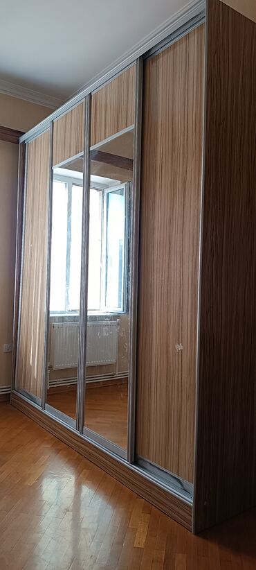 paltar dolabi satilir: Гардеробный шкаф, Б/у, 4 двери, Купе, Прямой шкаф, Азербайджан
