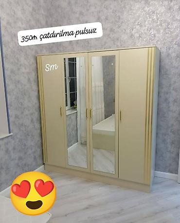 tesbeh sekilleri: Yeni, 4 qapılı, Güzgülü, Bej, Açılan, Düz dolab — 1