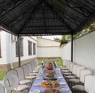Выездные банкеты: На прокат. В аренду столы, стулья, посуда, чехлы, скатерти, шатры — 15