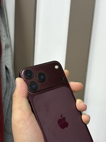 IPhone 18 Pro, Б/у, 128 ГБ, Бордовый, Защитное стекло, 100 %