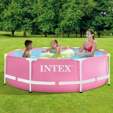 хата с бассейном: Доставка по всему КР Intex 28290 Каркасный бассейн Pink Metal Frame