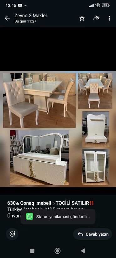 Rəflər: *630₼ Qonaq mebeli :-TƏCİLİ SATILIR*‼️ Türkiye istehsalı MDF maşın