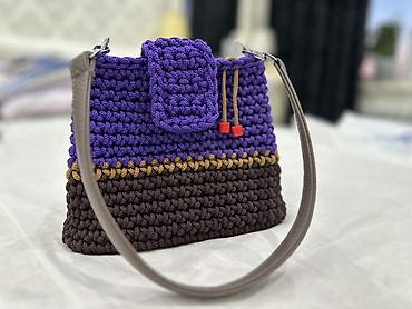 Дорожные сумки: Вязаные сумки ручной работы - Материал: плотный шнур/трикотажная — 2