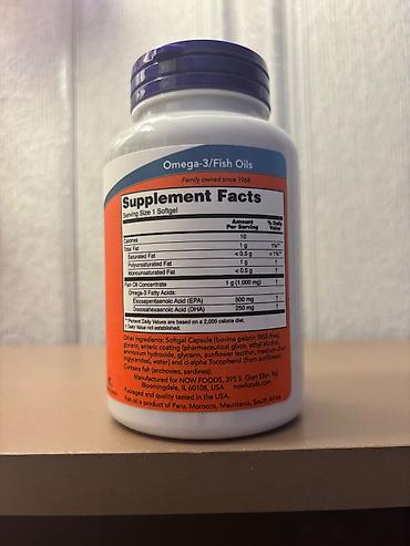 omega 3 balıq yağı qiyməti: NOW Ultra Omega‑3 Fish Oil – 90 softgel - Tərkib: balıq yağı — 2