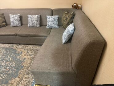i̇slenmis divan: Угловой диван, Б/у, Раскладной, Без подьемного механизма, Ткань