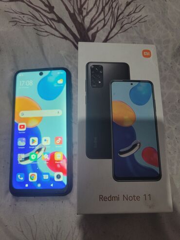 Redmi: Redmi, Redmi Note 11, Б/у, 128 ГБ, цвет - Черный, 1 SIM, 2 SIM