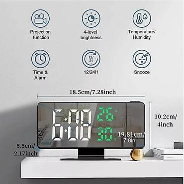 Satovi za kuću: LED projektorski digitalni budilnik sa prikazom temperature i — 2