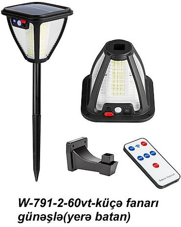 sensorlu lampa: W-791-2 60W günəş enerjili küçə fənəri (yerə batan model) - Enerji — 1
