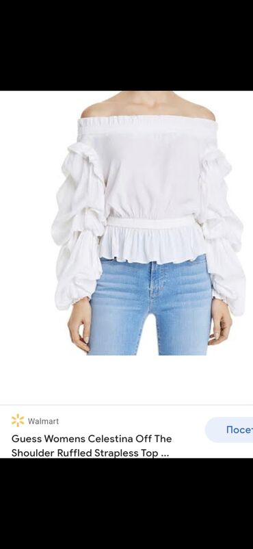 Bluze: Guess, S (EU 36), Jednobojni, bоја - Bela — 5
