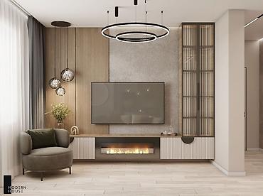 Гарнитуры для зала: Гарнитур для зала, Тумба под ТВ, МДФ, цвет - Серый — 4