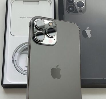 Apple iPhone: IPhone 13 Pro Max, Б/у, 128 ГБ, Зарядное устройство, Защитное стекло, Чехол, 87 %
