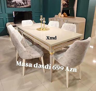 taxta stollar: Masa dəsti – 699 AZN - Klassik-modern dizaynlı yemək otağı dəsti - — 1