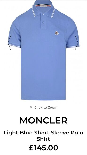 futbol kofta: Futbolka Moncler, M (EU 38), rəng - Mavi