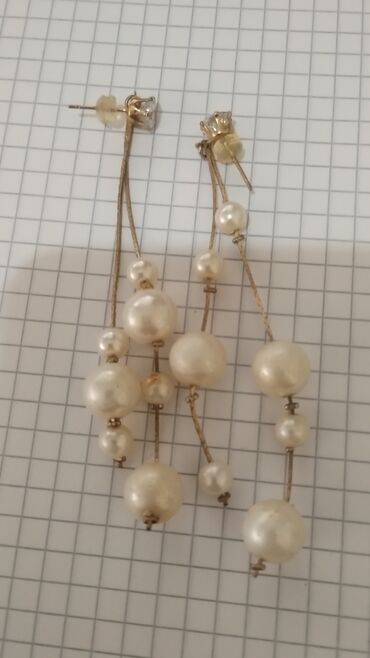 Bijuteriya dəstləri: Qadın sırğaları dəsti - 3 cüt asma sırğa 1) Mirvari effektli — 1