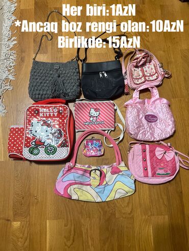 məktəbli yubkaları: Ushaq cantalar! her biri 1 AzN
boz:10 manat
birlikde:15AzN