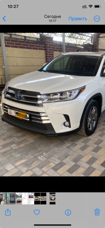 toyota highlander: Toyota Highlander: 2019 г., 3.5 л, Автомат, Гибрид, Внедорожник