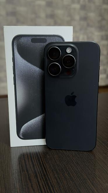 iphone 15 max: IPhone 15 Pro, Б/у, 256 ГБ, Black Titanium, Защитное стекло, Коробка, 85 % — 1