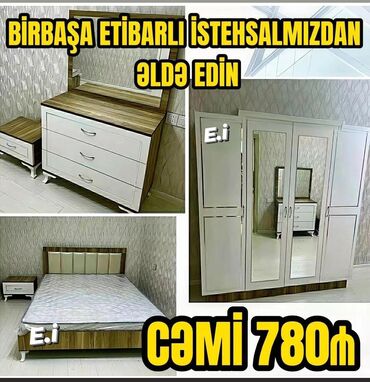 künclü çardaq çarpayılar: *Yataq Dəsti 780AZN💥* Matras hədiyyə 🎁 ✔️Rəng seçimi var *Şəhər