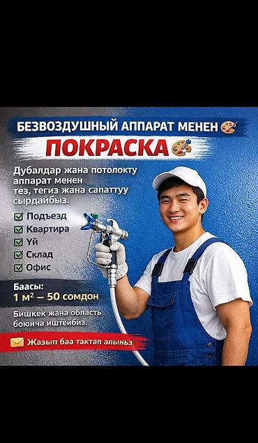 натяжные потолки оптом: Покраска стен, На водной основе, 3-5 лет опыта — 4