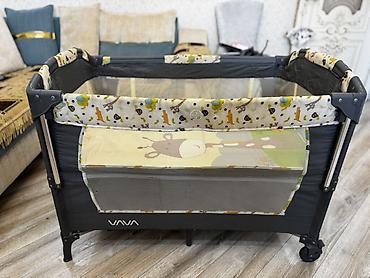 usaq ucun manejler: VAVA uşaq beşik–maney (portativ playpen) - Ölçü: təxmini 100×60 sm — 6
