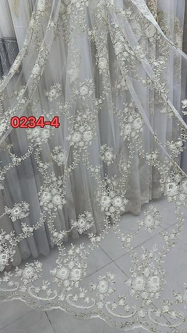 ipək parca: Tül pərdə – model 0093 seriyası - Material: incə, işıqlı tull (yarı — 9