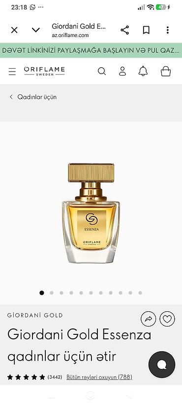 **Giordani Gold Essenza qadınlar üçün ətir** Oriflame brendinə məxsus