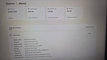 Lenovo: Lenovo noutbuk Texniki xüsusiyyətlər: - Prosessor: Intel N100 (4 — 4