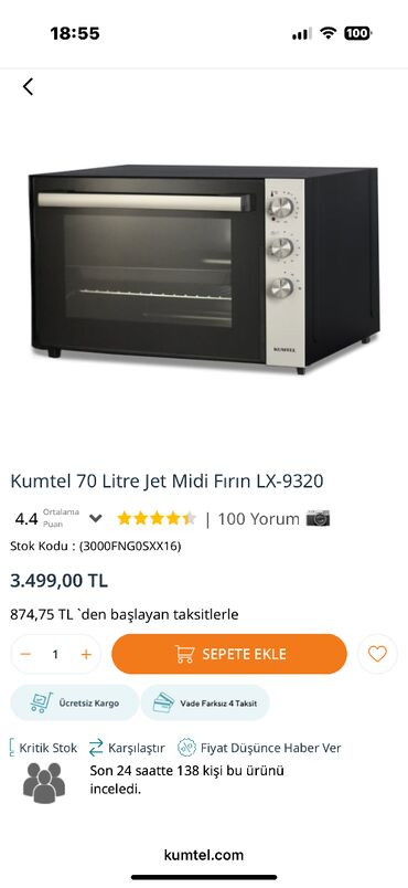 efba soba: Duxovka Kumtel, Elektrik, rəng - Qara, Ayrıca dayanan, Yeni lalafo.az -da efba soba: Duxovka Kumtel, Elektrik, rəng - Qara, Ayrıca dayanan, Yeni
