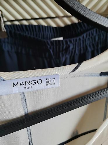 ağ ətəklər: Mango qadın geyim dəsti - Üst: Mango Suit markalı köynək. Rəng: krem — 4