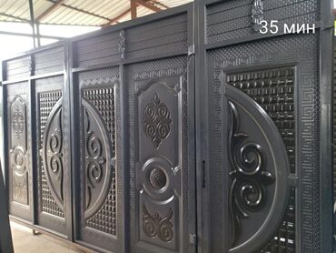 Откатные ворота: Комплект декоративных металлических ворот и секций ограждения — 9