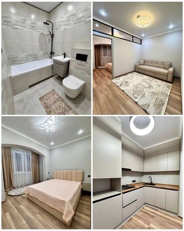 1 комнатная квартира пишпек: 2 комнаты, 44 м², Элитка, 4 этаж, Евроремонт
