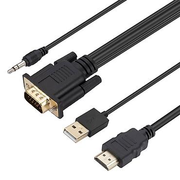 oglasnik masaze: HDMI na VGA aktivni konverter kabl sa dodatnim audio i napajanjem — 4