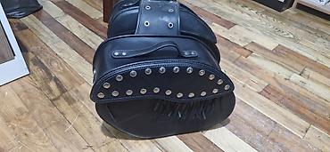 сапоги на танкетке: Motosiklet üçün iki tərəfli süni dəridən saddlebags (yan çantalar) — 1