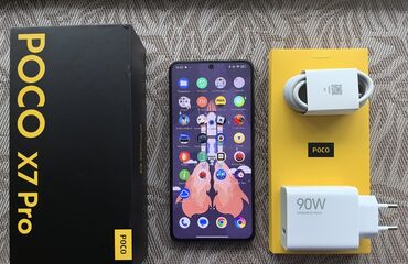 телефоы: Poco X7 Pro, Б/у, 256 ГБ, цвет - Черный, 2 SIM