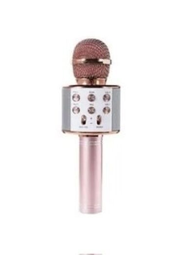 mikrafon karaoke: Cehrayi mikrofon. Bluetooth ile qosulur. Qutusu ve instruksiya kagizi