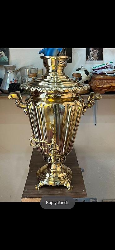 vətən n muhafizə: Qədimi 100 illik samovar 8 litrden çox tutumu var.Vəziyyəti əla — 1