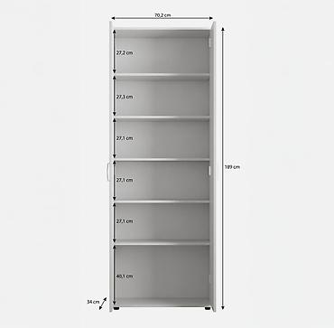kitap rəfi: Ağ iki qapılı saxlama şkafı - Minimalist dizayn, hamar ağ səth, metal — 3