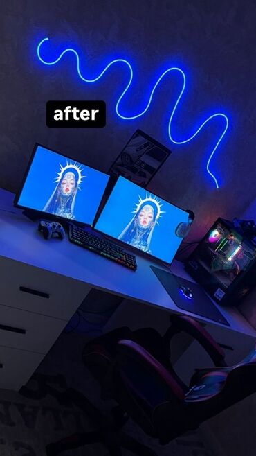 ультрафиолетовая лампа: RTX 3050 i5 12400f 16 ram 2 ekran 165 hz 60 hz 2 metr masa gaming