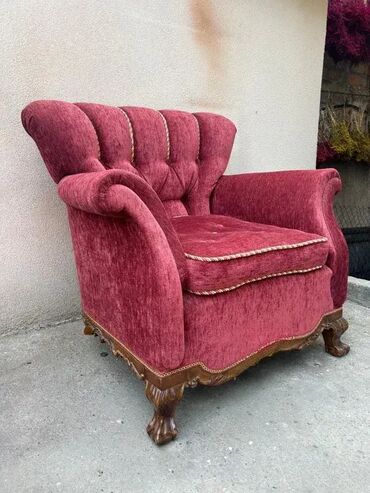 Stilske fotelje: Stara stilska BERZERA fotelja - lavlje šape 🛋️🦁 Chippendale stara — 5