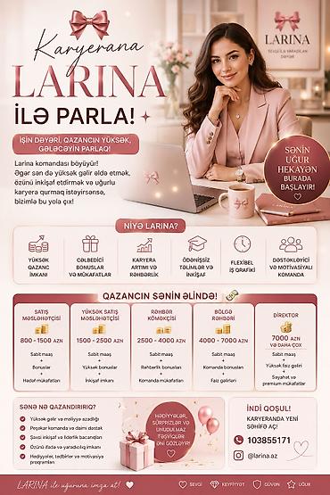 günlük is elanları bakı: Satış məsləhətçisi tələb olunur, Yalnız qadınlar üçün, İstənilən yaş, Təcrübəsiz, Aylıq ödəniş — 1