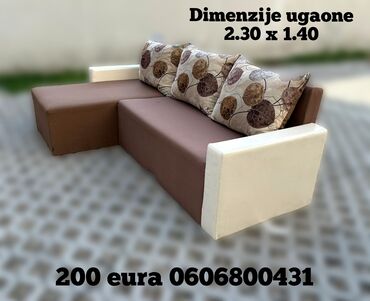 nameštaj mišo: Ugaona garnitura eko koza materijal iz uvoza ! Ugaona se razvlači i