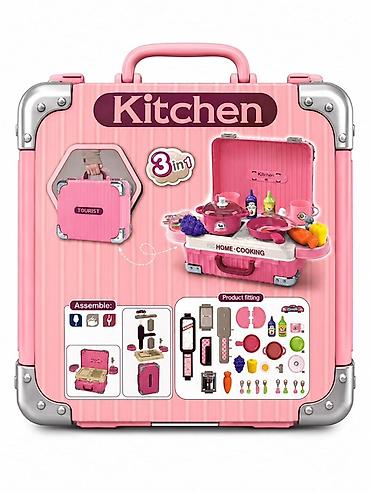 mobil oyuncaq: Uşaq oyuncağı: 3‑ü 1‑də daşınan mətbəx dəsti – “Kitchen / Home — 1