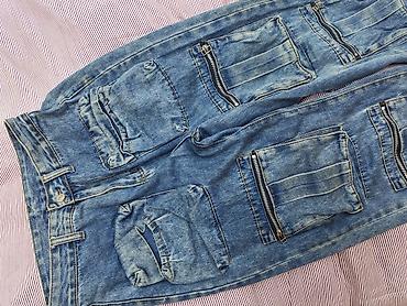 cins salvar: Denim kargo şalvar - Material: Orta qalınlıqda mavi denim (yüngül — 2