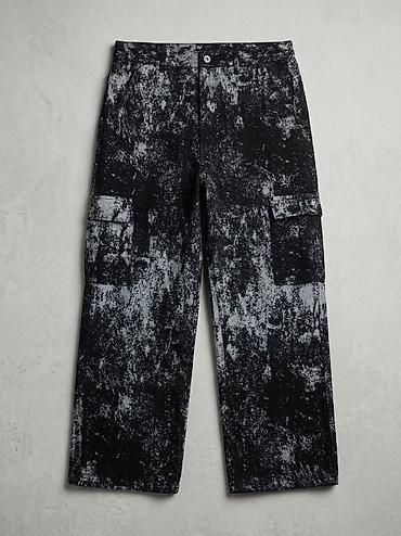 broken planet: Широкие джинсы-карго с эффектом кислотной стирки (Acid Wash) удобный — 1
